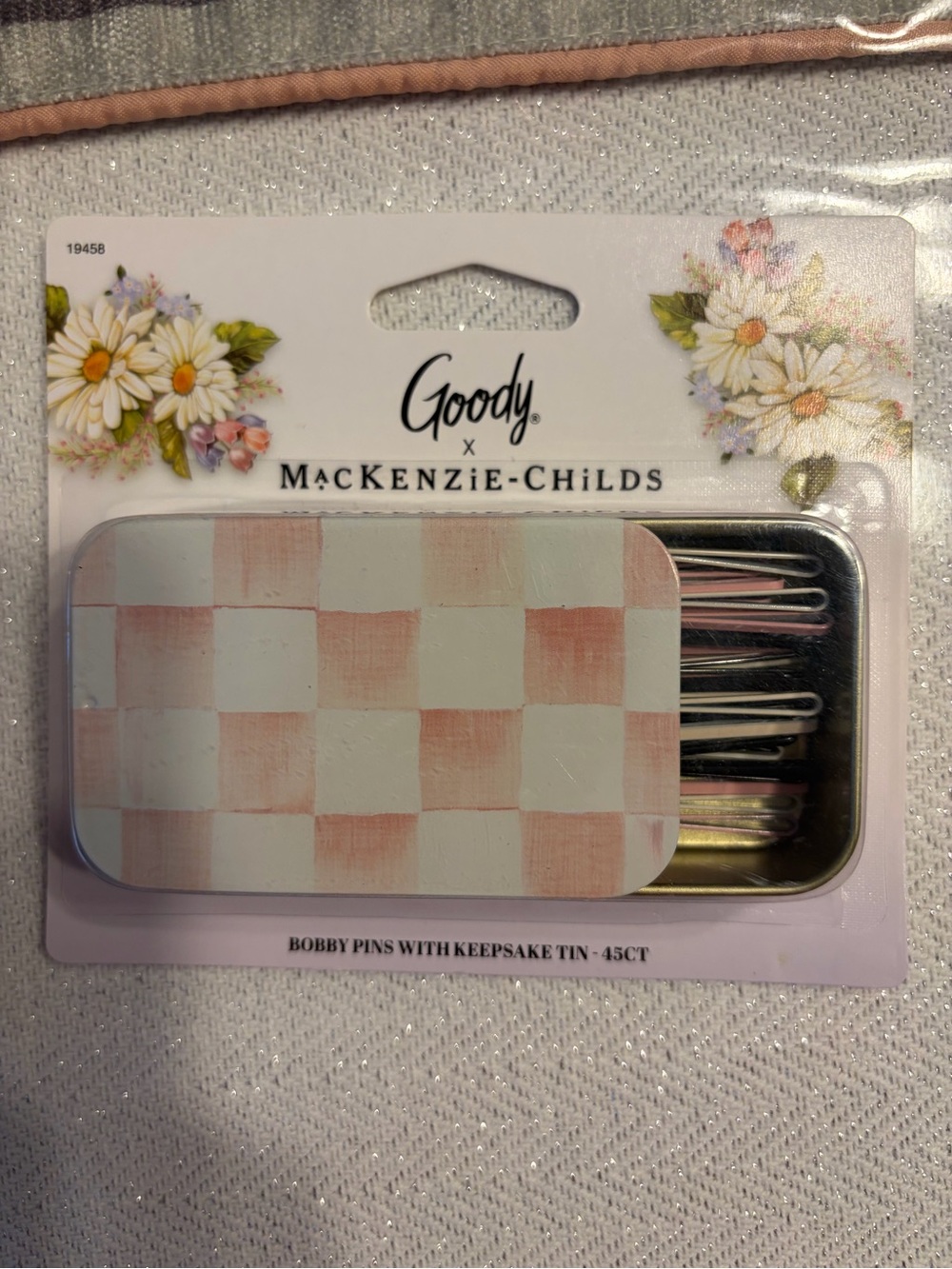 NWT MacKenzie-Childs Pink and White Checkered Wet Brush and accessories Bundle - Picture 3 of 4